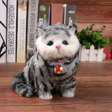 Electronic Plush Cats With Meowing Sound Lovely Decoration Animal Doll Toy Cute Electric Cat Soft Kids Pet Model For Kids Gift