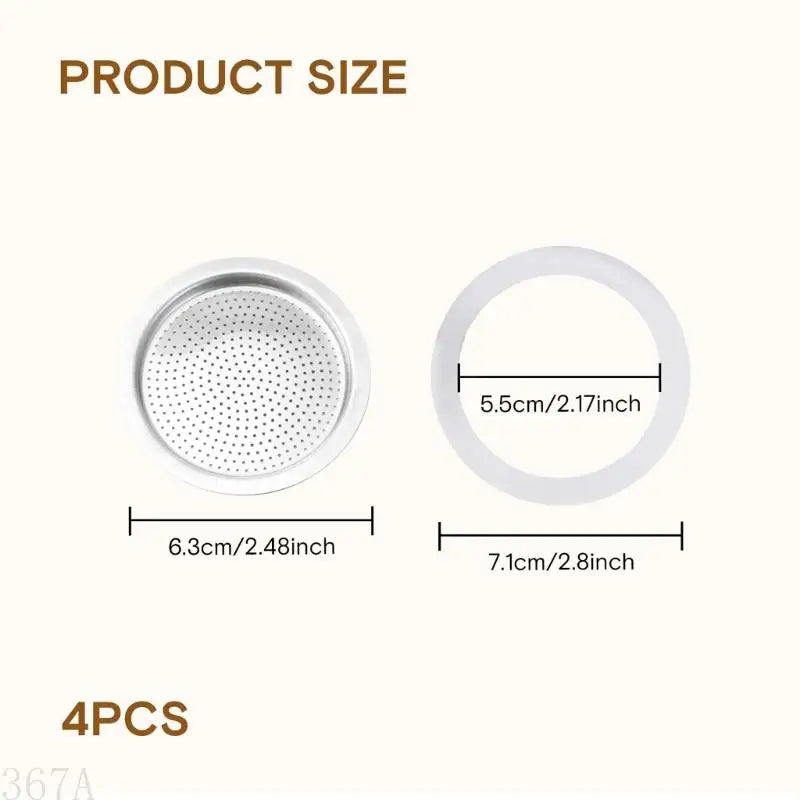 367A Efficient Coffee Maker Replacement Set With Gaskets Seals And Aluminium Filter