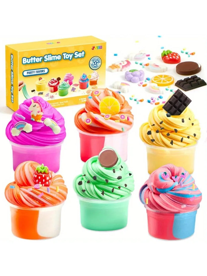 JOYFY 6 Pack Butter Slime Party Favors Soft Non-Sticky Mess-Free Stress Relief Toys for Kids Classroom Reward Birthday Gifts