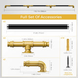 1-3M Secure Pipe Stair Handrails Staircase Indoor Outdoor Wall Balustrade Non-Slip Industrial Galvanized Steel Pipe Wall-Mounted