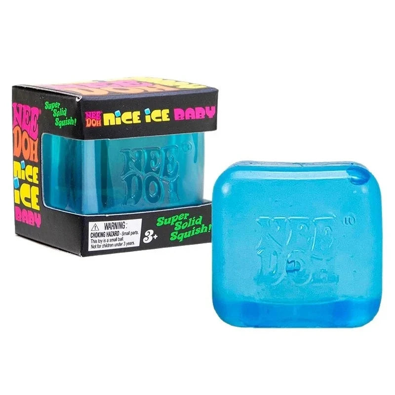 2026 NeeDOH Nice Cube Super Squeeze Sensory Fidget Toy Translucent Red Stress Relief Squishy Cube for Kids Adults Anxiety Relief