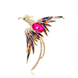 New Bathing Fire Phoenix Rhinestone Brooch Pendant Fashion Animal Sparkling Crystal Pins Clothes Bags Accessories Jewelry Gifts