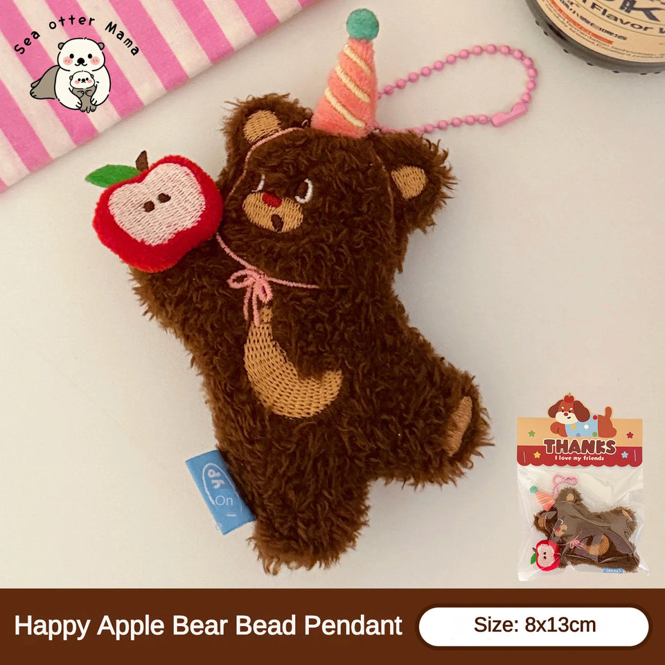 1/4 Pcs Cartoon Plush Doll Pendant Cute Pet Backpack Pendant Backpack Bead Chain Pendant