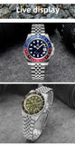 ADDIESDIVE Fashion GMT Watch for Men Super Luminous AD2050 Wristwatches Luxury Luminous 20Bar Diving Stainless Steel Man Watches