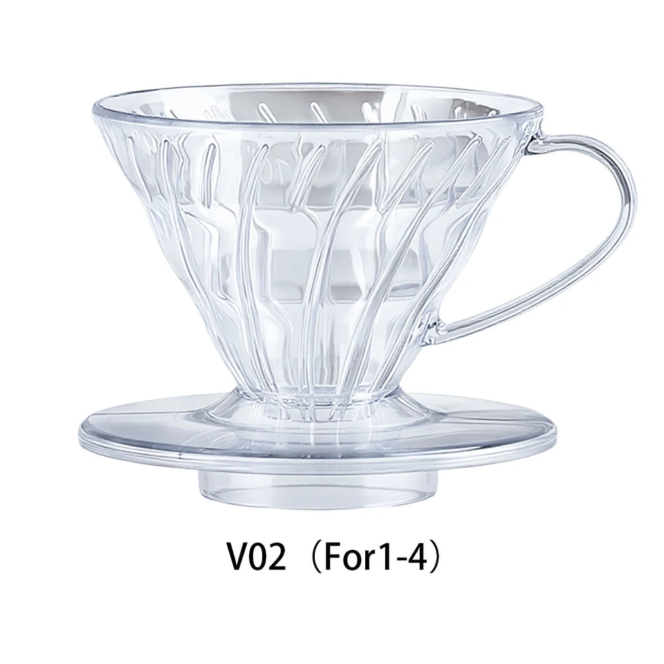 Transparent hand brewed coffee filter cup, home drip coffee filter, coffee enthusiast brewing equipment