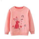 Jumping Meters 2-7T New Arrivals Girls Sweatshirts Bunny Applique Toddler Clothing Hooded Tops Autumn Spring Baby Costume