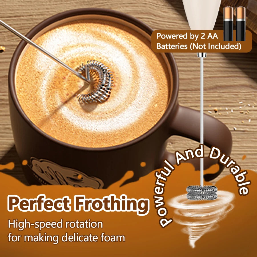 Handheld Milk Frother Foam Maker For Latte Mini Whisk Coffee Cappuccino Frappe Matcha Hot Chocolate Egg Beater Drink Mixer