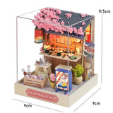 Coffee Shop Wooden Mini Doll House DIY Small House Kit  3D Puzzle Assembly Toy Miniature Dollhouse With Furniture Lighting Gifts