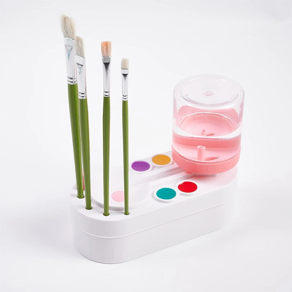 1PC New Paint Brush Cleaner With Drain Button Automatic Water Circulation Paint Brush Cleaning Machine Cleaning Bucket Art Tools