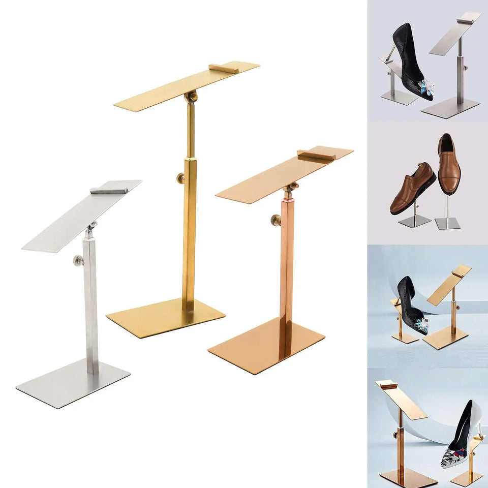 Shoes Display Stand Sturdy Sandal Store Display for Desktop Retail Supply Shoes Display Stand Shoe Riser Adjustable Height
