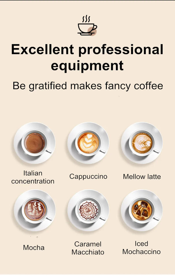 Semi-Automatic Coffee Machine Household Small Italian Concentration High Pressure Extraction Foaming Steam All-In-One Machine