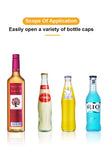 Stainless Steel Automatic  Beer Bottle Opener No Bend Push Down Cap - Easy Open for Beer and Soda Glass Bottles Kitchen Opener