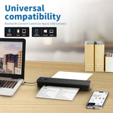 Portable Printer Wireless Inkless Thermal Printer A4 Bluetooth C80 300DPI Mobile Support Android iOS for Office Work Home School
