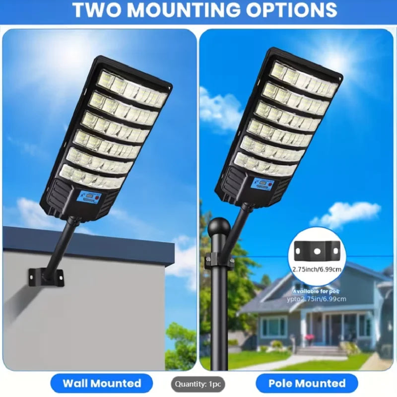 200000LM Solar Light Commercial LED Outdoor Dusk To Dawn Solar Street Light Road Area Lamp Waterproof Backyard Security Lighting