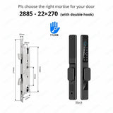 TTLock APP Waterproof Fingerprint Password Smart Lock For Outdoor Pull Push Sliding Aluminum Door 2885/ 3585/ 4585 /6085 Mortise