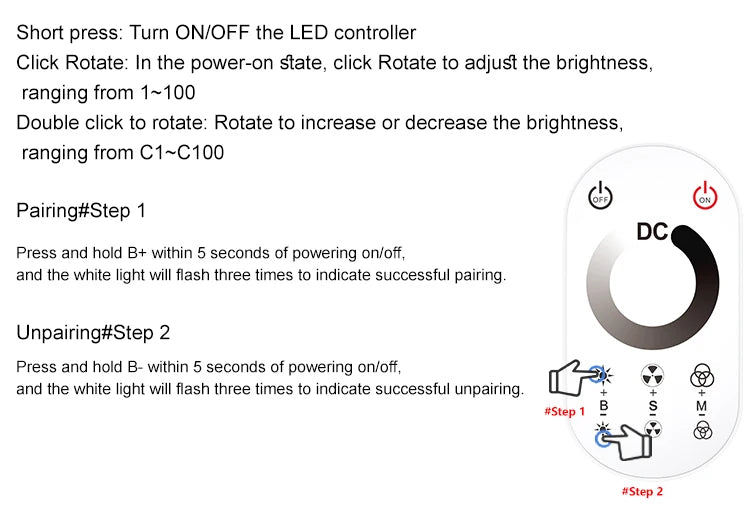 LED Light Strip Wallmount Glass Pannel Touch PWM Controller Dimmer CCT RGB 12V 24V 6A/CH Home Commercial 0-100% Smooth Dimming