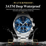 POEDAGAR Fashion Functional Man Wristwatch Luminous Week Date Business Watch For Men Stainless Steel Sports Men's Quartz Watches