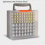 Battery Organizer Holder -Holds 72 AA AAA Batteries Battery Box Case Garage Container Home Drawer Organization Dispenser Holder