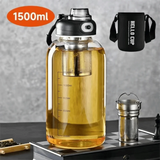 Tea Separation Glass Tea Cup Double Drinking with Handle Water Cup Large Capacity High Temperature Resistant Portable Kettle