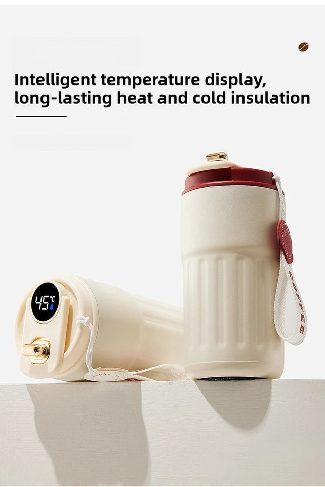 Smart Temp Display Stainless Steel Tumbler Thermal Mug Vacuum Insulated Coffee Cup Travel Thermos Cups Hot Water Bottle for Tea
