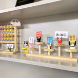 Wooden Ladder Shelf Multi Round Display Stand Storage Rack Solid Versatile Wood Jewelry Display Stand Cosmetics Doll Storage Rac