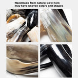 Drinking Horn Mug, 200-700ml Natural Ox Horn Cup & Coffee Stein Cool Unique Gift for Men and Women Home Decor for Beer Kitchen