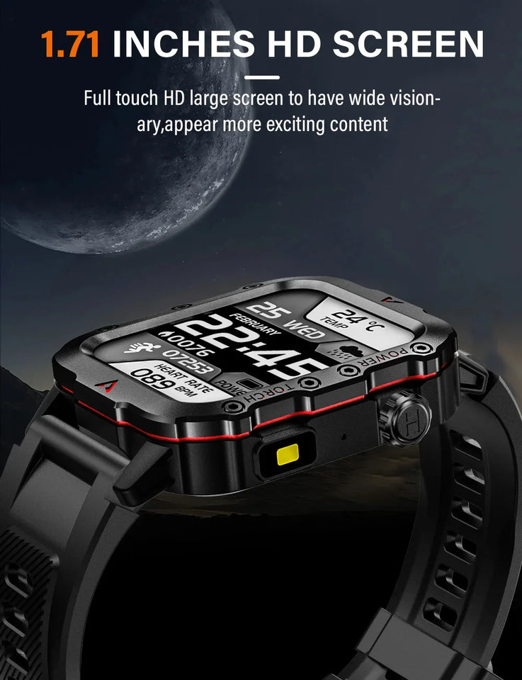2025 New LED Men's Smartwatch 1.73" Screen Bluetooth Answer Call Smartwatch Multi Sport Modes Health Monitoring Fitness Watches