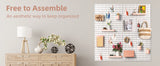Deli Pink 4pcs Pegboard Combination Kits, Easy Storge, Free & Easy to Assemble, Two Installation Methods