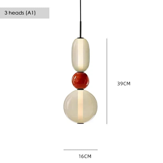 Modern Colorful Glass Hanging Pendant Light Chandelier for Loft Living Room Restaurant Nordic Coffee Restaurant Lighting Fixture