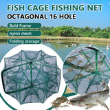 Folding lobster cage 2025 new style fishing trap fishing tool kit fish shrimp crayfish crab fishing net nylon material