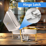 2/4Pack Chafing Dish Set Stainless Steel 316 Gold Rectangular Buffet Warmer for Hotel Catering Parties Weddings Outdoors