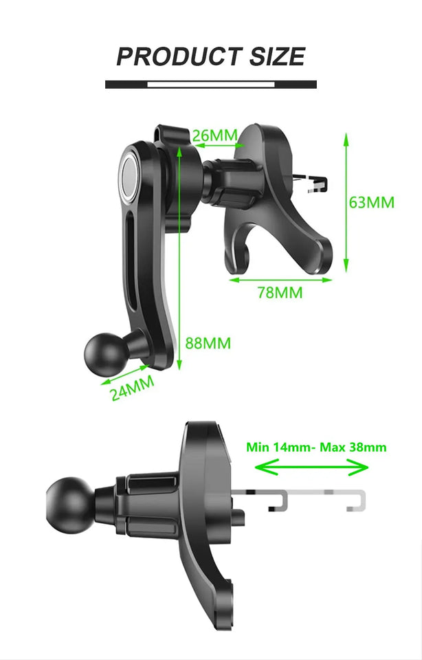 SEAMETAL Gravity Car Phone Holder Auto Air Vent Clip Cellphone Bracket Universal Car Air Vent Mobile Phone Stand For Navigation