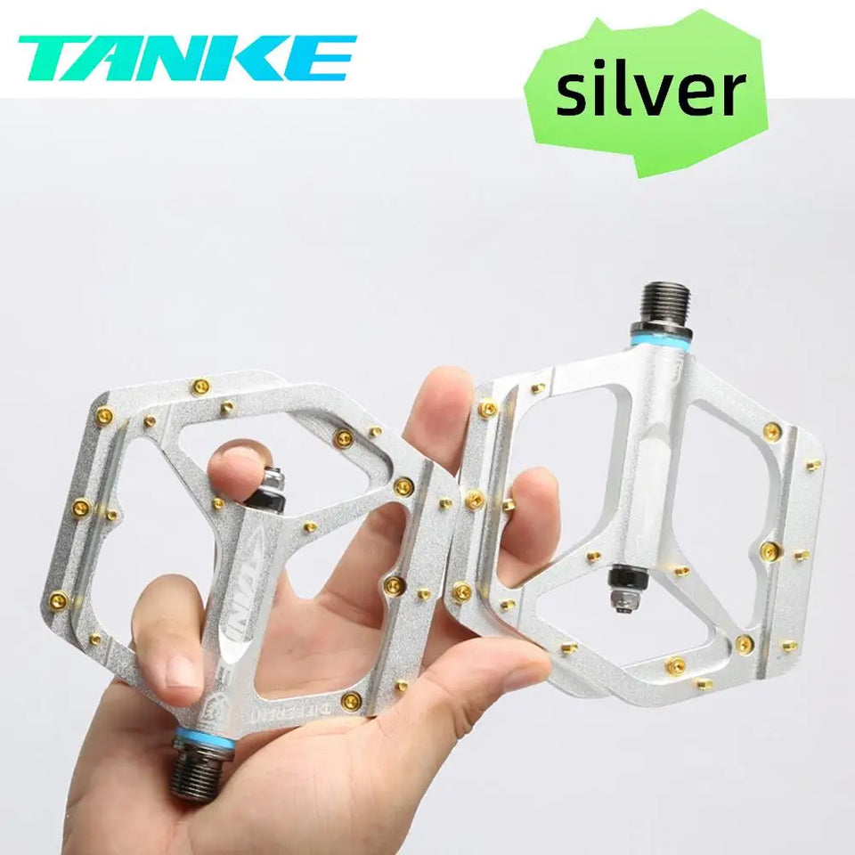 TANKE MTB Pedals Lightweight Aluminum Alloy Non-slip Bicycle Pedal (10 Non-Slip Pins/Side)with Grease&Bearing Bike pedal TP-50