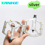 TANKE MTB Pedals Lightweight Aluminum Alloy Non-slip Bicycle Pedal (10 Non-Slip Pins/Side)with Grease&Bearing Bike pedal TP-50