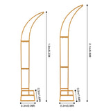 2PCS Wedding Arched Bracket,2.1m & 1.9m White/Gold Curved Wedding Stand,Decoration Backdrop Stand for Ceremony and Party
