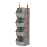 Hanging Closet Organizer 4 Tier - Clothes Hanging Shelves, Space-Saving Closet System, Storage Bins Bedroom Organization