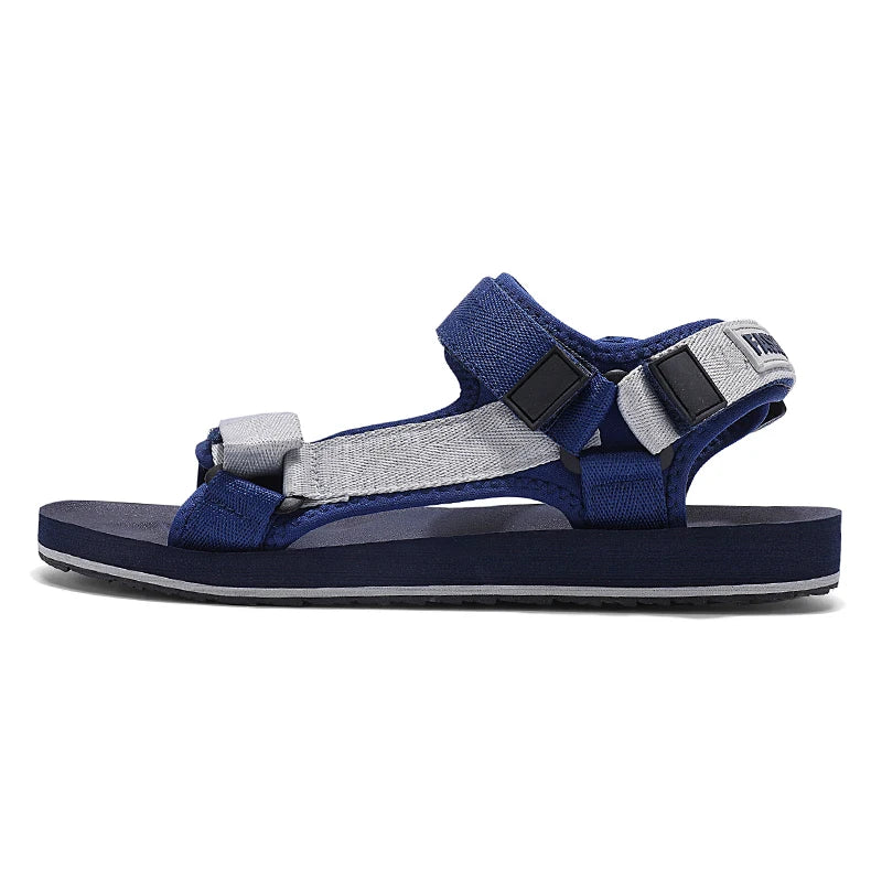 Plus Big Size 50 51 52 Mens Flat Sandals Gladiator Shoes Summer Casual Breathable Romans Sandals Hook&Loop Anti-skid
