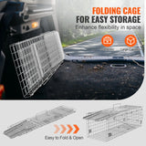 SucceBuy Live Animal Cage Trap Humane Cat Rodent Control Folding with Handle for Rabbits Stray Cats Squirrels Raccoons Groundhog