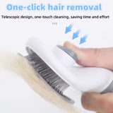 Pet Hair Remover Comb One Click Self Cleaning Brush for Dogs Cats Grooming Tool Effectively Remove Loose Floating Fur Shedding