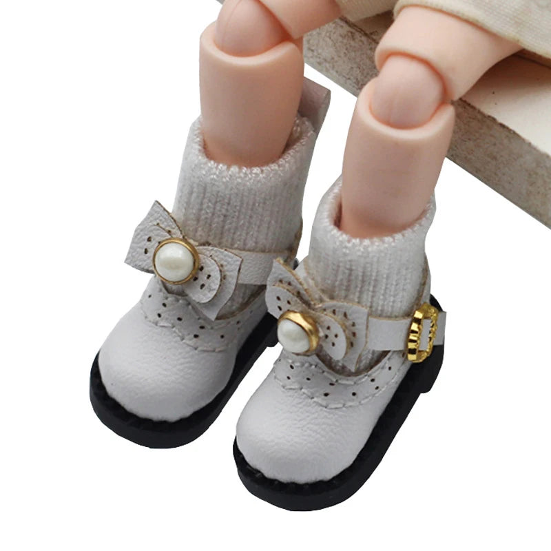 1 Pair Doll Boots Ob11 Shoe Baby New OB11 Shoes Doll Shoes 1/12 Shoes BJD Doll Boots