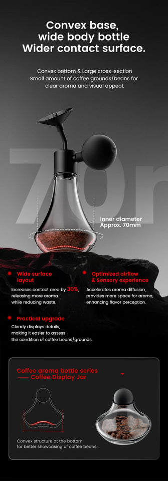 MHW-3BOMBER Coffee Aroma Bottle Coffee Display Jar Glass Creative Fragrance Bottle Coffee Aroma Display Coffee Accessories