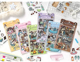 JIANWU Good Collection Book Series Vintage Life Character Landscape Material Collage PET Sticker Creative DIY Journal Stationery