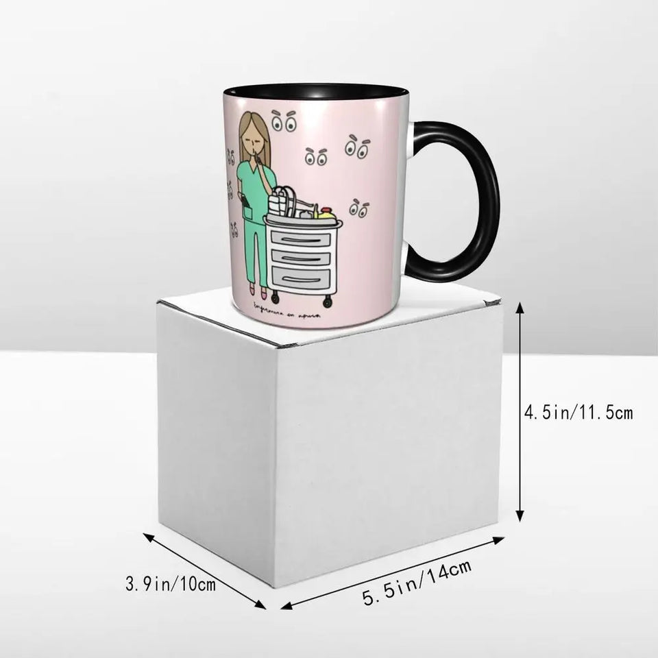 Pink Doctor Nurse Coffee Mugs DIY Customized Enfermera En Apuros Ceramic Milk Tea Mug Cup