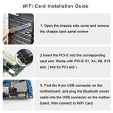 EDUP 5374Mbps WiFi 6E Intel AX210 PCIe Wireless WiFi Adapter PCI Express 2.4G/5G/6GHz 802.11AX Bluetooth5.3 For Desktop Win10/11