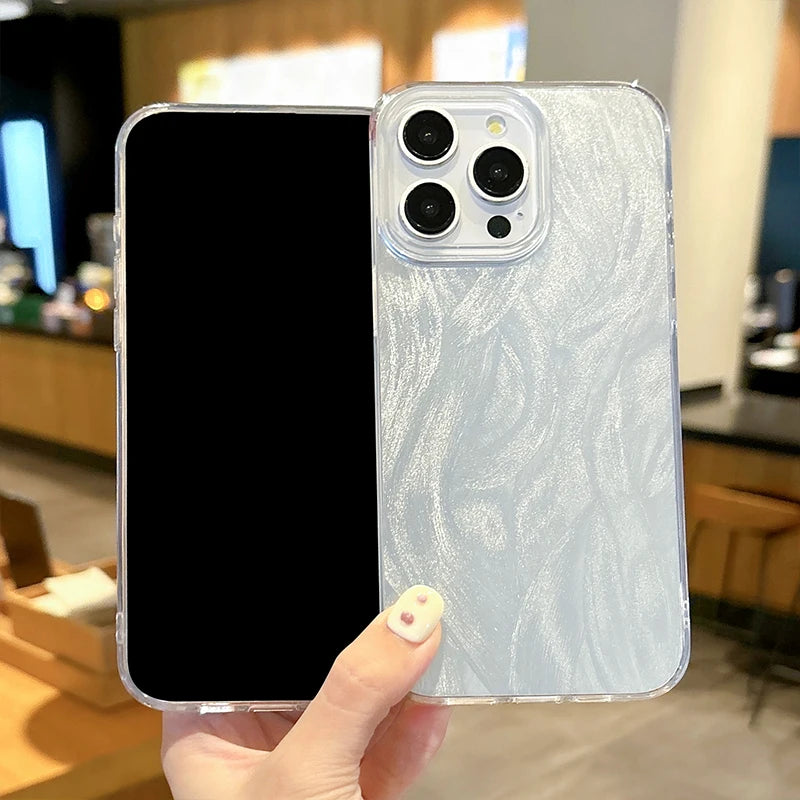 Luxury Laser Silver Gradient Phone Case For Xiaomi Redmi Note 13 12 11 10 Pro Plus 12S 11S Redmi 12 13C Poco X3 X6 M6 Pro Cover