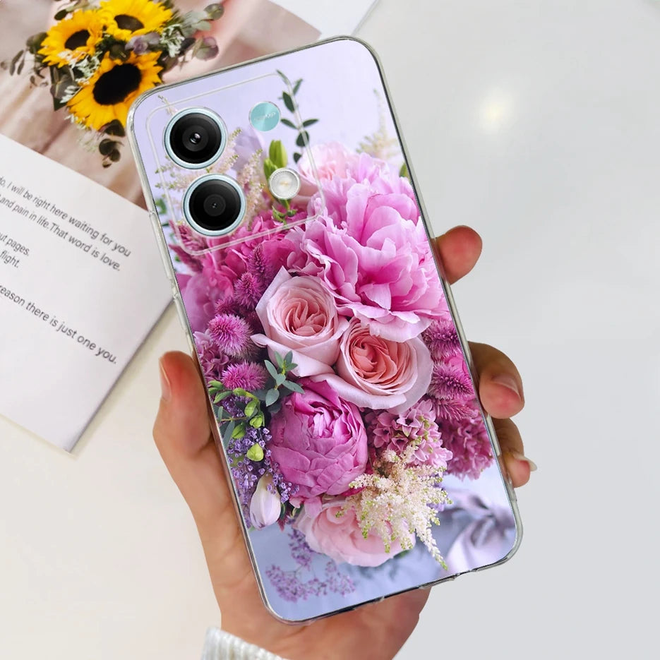 For Xiaomi Redmi Note 13 4G Case Cute Cat Butterfly Cover Soft Silicone Phone Case For Redmi Note 13 Pro Plus Note13 Full Bumper