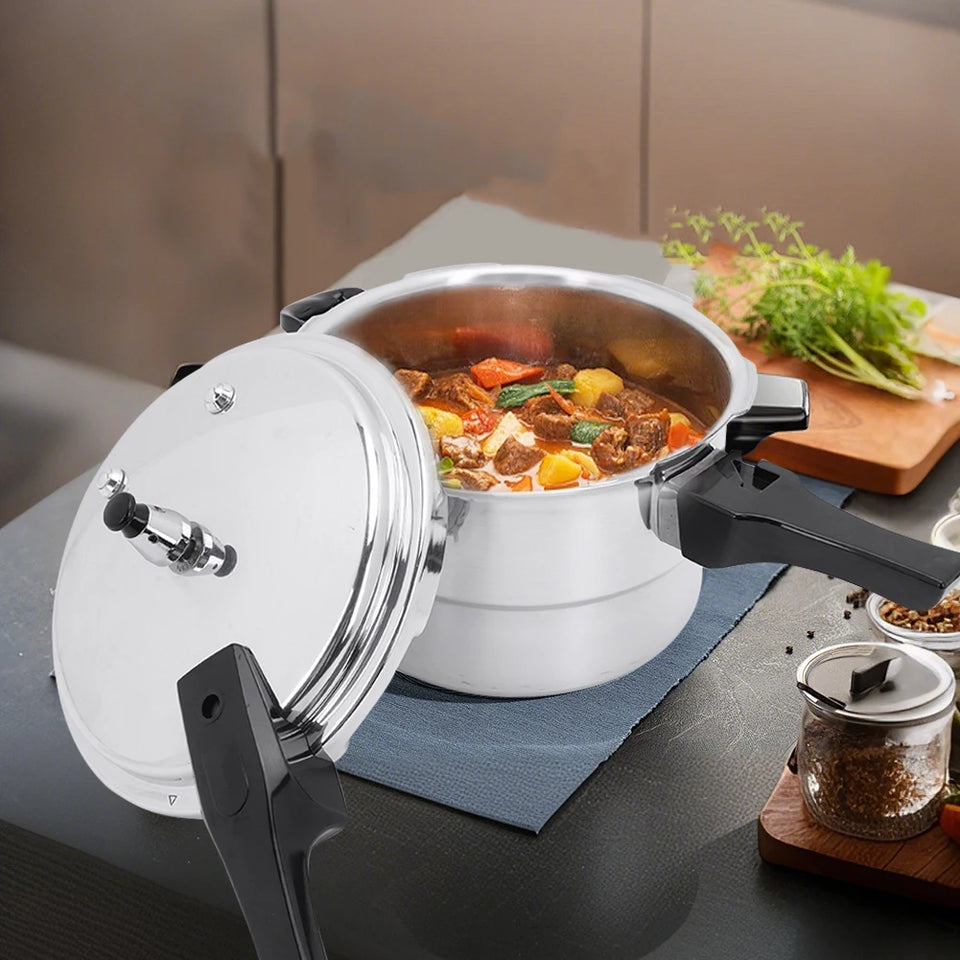 Aluminum Pressure Cooker with Steaming Plate Pressure Cooker Household Stovetop Pressure Canner for Gas and Induction Stoves