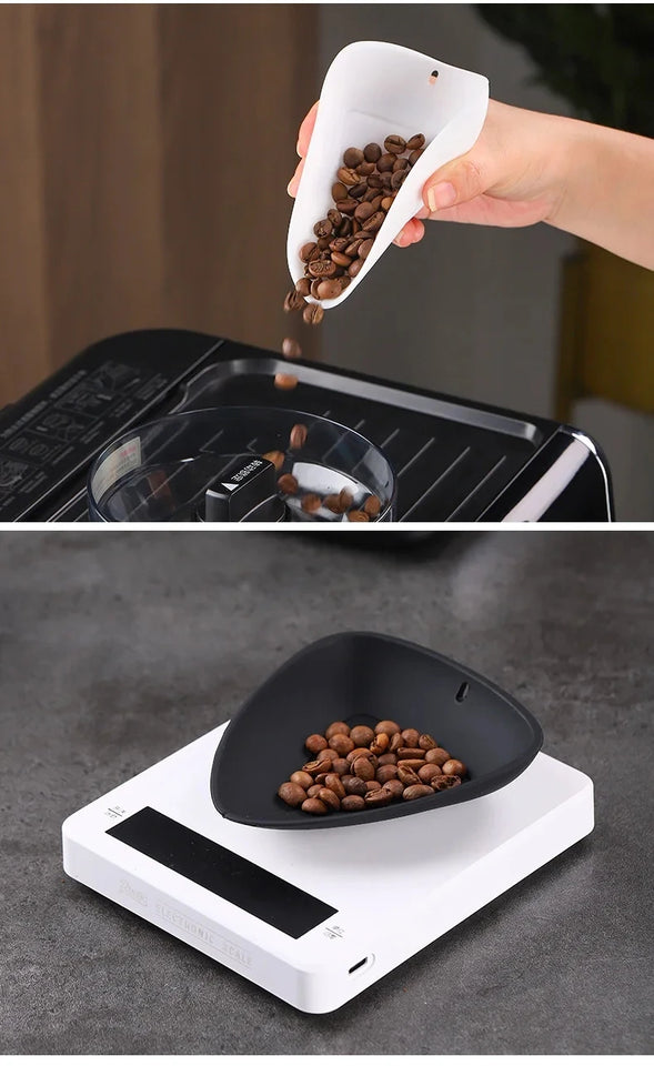 Coffee Bean Weighing Dish Beans Dose Trays Measuring Cup Handheld Coffee Container Spoon Shovel Tea Coffee Trays Precision Grind