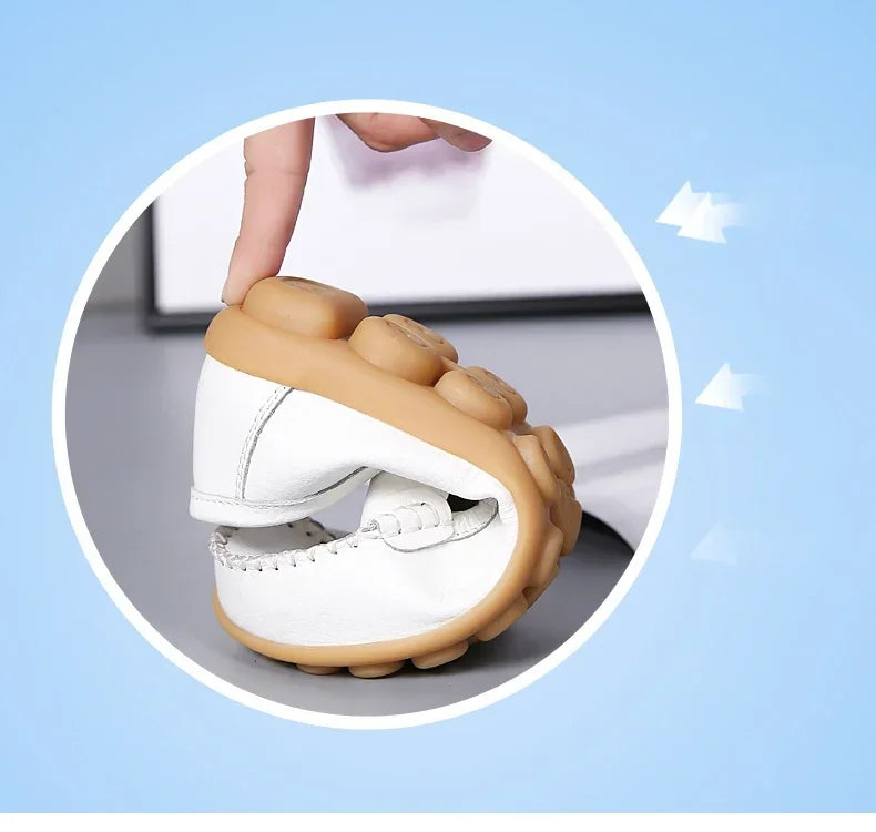Women Flats Ballet Shoes Woman Cut Out Leather Breathable Moccasins Women Boat Shoes Ballerina Ladies Casual Shoes