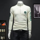 Spring Autumn Men's hoodie sweatshirt casual sports Pullover Waffle Zipper Polo Shirt Stand Collar coat sweatshirt